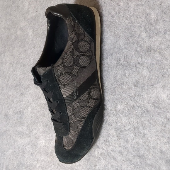 Coach Shoes - Coach Kelson Black Monogram Logo Lace Tie Sneaker women size 9.5B